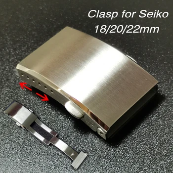 Закопчалка от неръждаема стомана Diver за Seiko, сребриста метална сгъваема обтегач за Citizen 18 20 22 мм, регулируема бутон за двойно кликване
