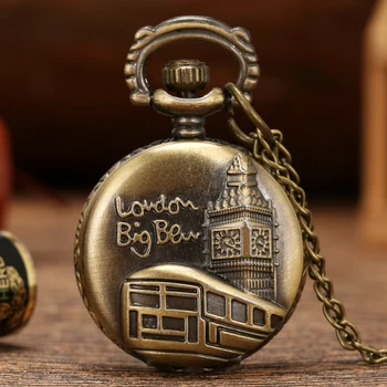 Малки джобни часовници Big Ben, London Design Кварцови Часовници Джобни веригата за колиета най-Добрият подарък Унисекс