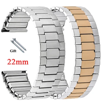22 мм Еластичен Плъзгаща се Метална каишка за часовник от неръждаема Стомана Seiko for Swatch Band Быстроразъемный Гривна за Huawei Watch GT2/3