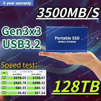 Нов оригинален високоскоростен преносим SSD-диск с капацитет 2 TB, външен твърд диск, Тип-C, USB интерфейс 3.1 за PC, лаптоп, компютър Mac PS5