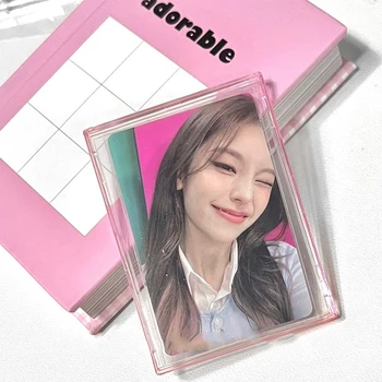 INS Акрилен прозрачен държач за фотокарточек, защитен ръкав за снимки Корейски идол, Прозрачна рамка за снимка за показване на снимки, Малък държач за карти