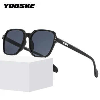 Дизайнер YOOSKE 2023 нови Слънчеви очила Дамски Луксозни Пластмасови Слънчеви Очила Класически Ретро унисекс квадратни слънчеви очила жълти лещи