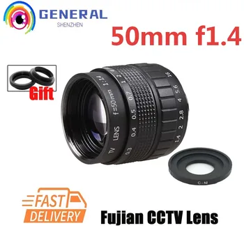 Fujian 50 мм Обектив на Камерата за ВИДЕОНАБЛЮДЕНИЕ Movie Focus F1.4 C Стена за Panasonic GF1 GF2 GF3 GF5 GF6 GX1 G1 G2 G3 G5 GH1 GH2 GH3 Беззеркальный