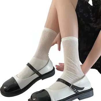 Дамски чорапи, чорапи до прасците, Пролет-лято, тъфтинг чорапи Sweet Cool Girl, Прозрачни Тънки терлици, Чорапи Calf Fashion Ins Q2N1