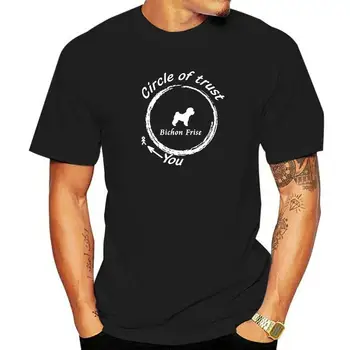 Bichon Фриз, Тениска Circle of Trust Dog, Графична Памучен Градинска Дрехи С Къс Ръкав И Кръгло деколте, Риза Harajuku Оверсайз, Мъжки Дрехи