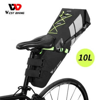 WEST BIKING 10Л 17Л Велосипедна седельная чанта с Голям капацитет Сгъваема Велосипедна Водоустойчив Светоотражающая чанта за багажник на МТВ наем път