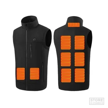 9 Зони жилетка с подгряване Електрически Мъжки якета Дамски спортни облекла Палта на 3 Режим на контрол на температурата USB Отопление за къмпинг