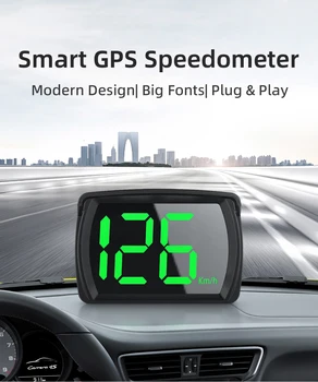 Цифров GPS-измерване на скоростта, авто HUD дисплей, Щепсела и да играе За всички автомобили, голям шрифт, км /ч, Аксесоари за автомобилна електроника