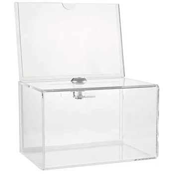 Многофункционален Прозрачна Кутия за предложения, Урна За гласуване, Кутия за Дарения, с Ключалка за събиране на средства